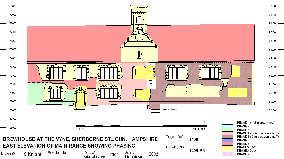 East Elevation of The Main Grange of the Brew House, The Vyne, Sherborne St. John, Hampshire 2002