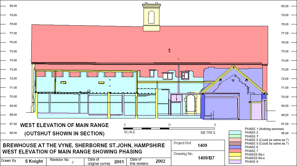 West Elevation of The Main Grange of the Brew house, The Vyne, Sherborne St. John, Hampshire 2002