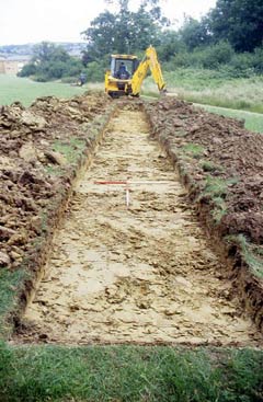 Evaluation trench after topsoil stripping