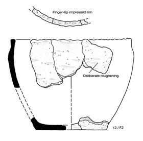 Example of prehistoric pottery from the Kingsnorth site